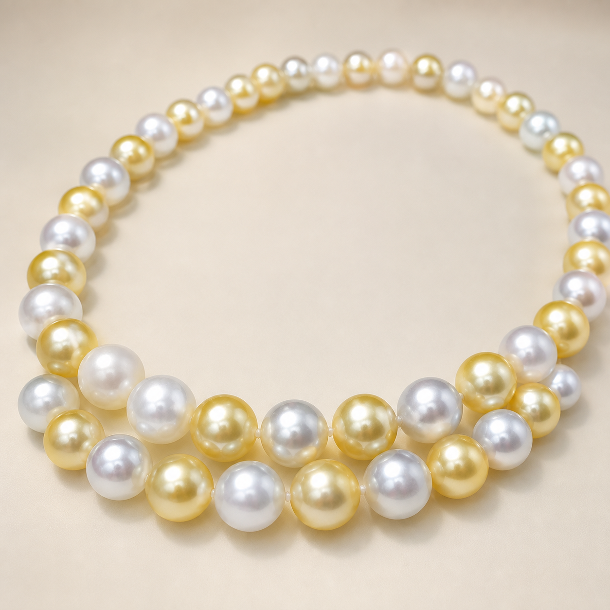 mixed-color-pearl-strand-detail Mixed-Color Pearl Strand Necklace - Image 7